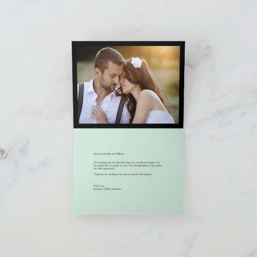 Carte De Remerciements Classic Book Plate 4 Multi Photo Mariage élégant (Intérieur)