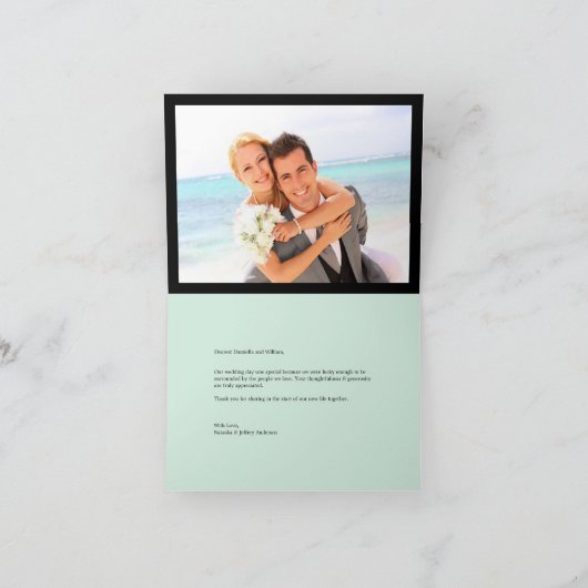 Carte De Remerciements Classic Book Plate 4 Multi Photo Mariage élégant (Intérieur)