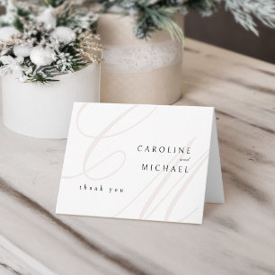 Carte De Remerciements Classic Elegance calligraphie monogramme mariage