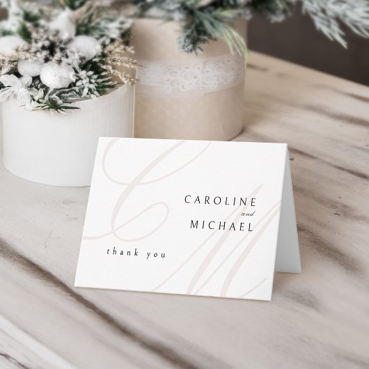 Carte De Remerciements Classic Elegance calligraphie monogramme mariage