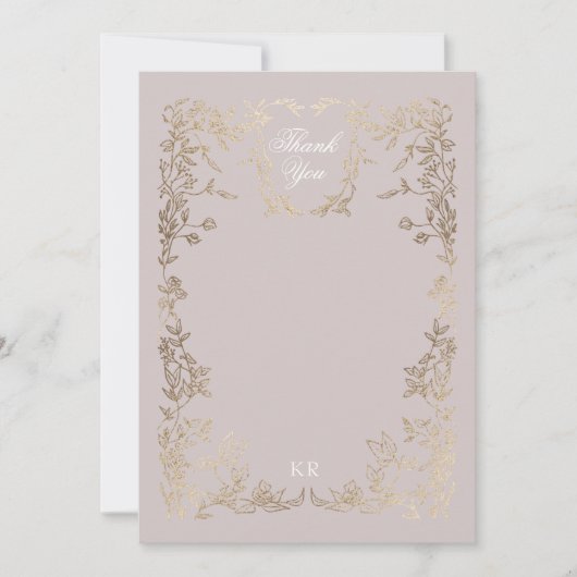 Carte De Remerciements Classic Elegant Crest Monogram Mariage (Devant)