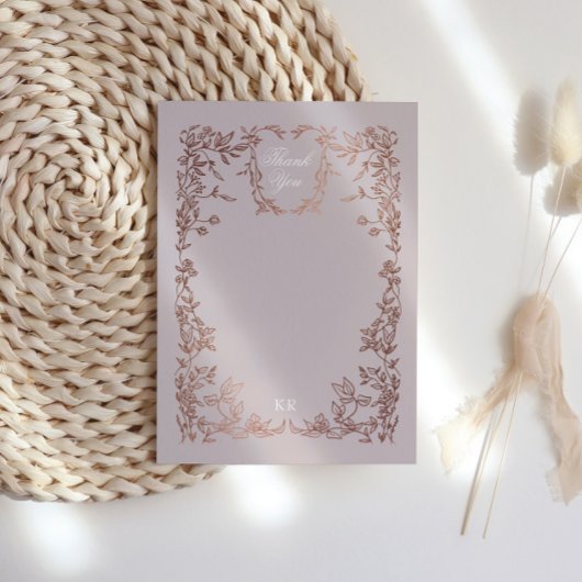 Carte De Remerciements Classic Elegant Crest Monogram Mariage