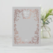 Carte De Remerciements Classic Elegant Crest Monogram Mariage (Debout devant)