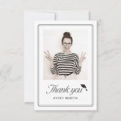 Carte De Remerciements Classic Framed Elegant Script Photo Graduation (Devant)