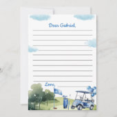 Carte De Remerciements Classic Golf Boy Time Capsule Note Message Card (Devant)