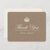 Carte De Remerciements Classic Keep Calm Brown Kraft fête d'anniversaire (Devant / Derrière)