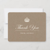 Carte De Remerciements Classic Keep Calm Brown Kraft fête d'anniversaire (Devant)