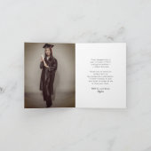 Carte De Remerciements Classic Monogramme S Graduation Cap Photo Moderne (Intérieur)