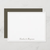 Carte De Remerciements Classic Script Elegant Wedding Custom Olive (Devant / Derrière)