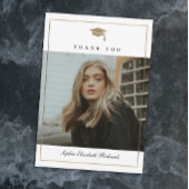 Carte De Remerciements Classic Script Gold Photo Graduation