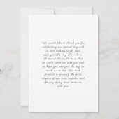 Carte De Remerciements Classic Script Wedding Photo Thank You Card (Dos)