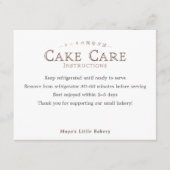 Carte De Remerciements Classic Typography Cake Care Instructions (Devant)