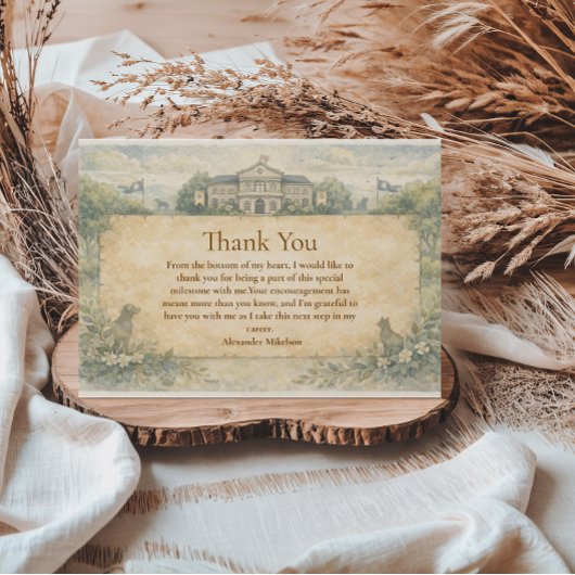 Carte De Remerciements Classic Veterinary School Graduation