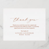 Carte de remerciements classique de pompage funèbr (Recto)