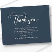 Carte De Remerciements Classique Mémorial Simple Typographie Cursive