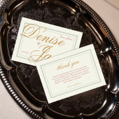 Carte De Remerciements Classique Moderne Vintage Wedding Invité