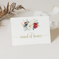 Classique Or Bourgogne Blanc Floral Mariage