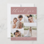 Carte De Remerciements Classique quatre | Plat Mariage multi-photo (Devant)