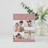 Carte De Remerciements Classique quatre | Plat Mariage multi-photo (Debout devant)