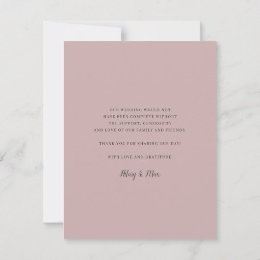 Carte De Remerciements Classique quatre | Plat Mariage multi-photo (Dos)