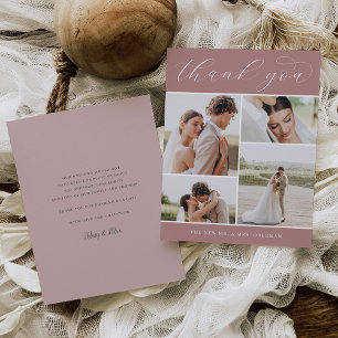 Carte De Remerciements Classique quatre Plat Mariage multi-photo