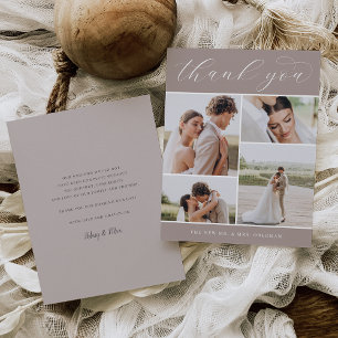 Carte De Remerciements Classique quatre Plat Mariage multi-photo