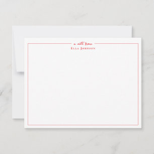 Carte De Remerciements Classique Rouge & Blanc un mot de