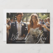 Carte De Remerciements Classy Calligraphy Mariage 2 Photo (Devant)