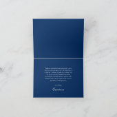 Carte De Remerciements Classy Gold Minimalist Graduation Blue (Intérieur)