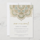 Carte De Remerciements Classy Ornate Gold Turquoise Mandala Vow Renewal I (Devant)