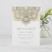 Carte De Remerciements Classy Ornate Gold Turquoise Mandala Vow Renewal I (Debout devant)