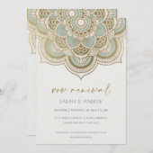 Carte De Remerciements Classy Ornate Gold Turquoise Mandala Vow Renewal I (Devant / Derrière)