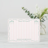 Carte De Remerciements Classy Palm Springs Pink Green Bridal Shower (Debout devant)