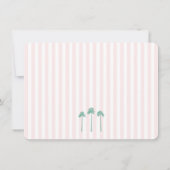 Carte De Remerciements Classy Palm Springs Pink Green Bridal Shower (Dos)