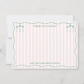 Carte De Remerciements Classy Palm Springs Pink Green Bridal Shower (Devant)