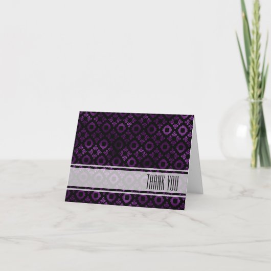 Carte De Remerciements Classy Purple, Black et Gold (Devant)