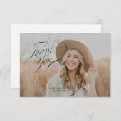 Carte de remerciements Classy Script Graduation (Devant / Derrière)