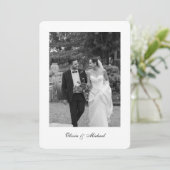 Carte De Remerciements Classy Script Photo Rounded Wedding Thank You (Debout devant)