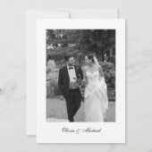 Carte De Remerciements Classy Script Photo Wedding Thank You (Dos)