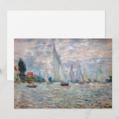 Carte De Remerciements Claude Monet - Bateaux Regatta à Argenteuil (Devant / Derrière)