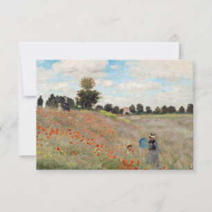 Carte De Remerciements Claude Monet - Champ de coquelicots