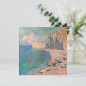 Carte De Remerciements Claude Monet - Etretat : Plage et Falaise d'Amont (Debout devant)
