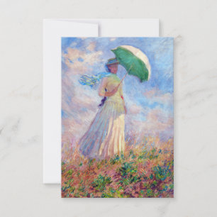 Carte De Remerciements Claude Monet - Femme à l'ombrelle tournée vers la