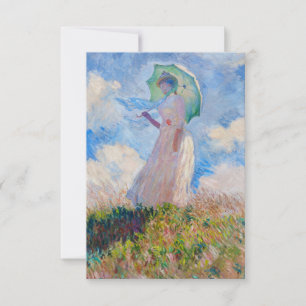 Carte De Remerciements Claude Monet - Femme avec Parasol face à gauche