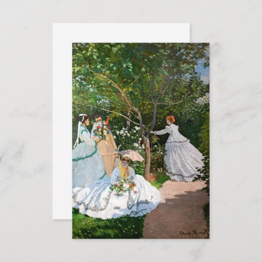 Carte De Remerciements Claude Monet - Femmes dans le jardin (Devant / Derrière)