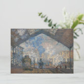 Carte De Remerciements Claude Monet - Gare Saint-Lazare Vue extérieure (Debout devant)