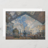 Carte De Remerciements Claude Monet - Gare Saint-Lazare Vue extérieure (Devant / Derrière)