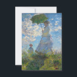 Carte De Remerciements Claude Monet - La Promenade, Femme avec un Parasol<br><div class="desc">La Promenade,  Femme avec un Parasol / Madame Monet et son fils / La Promenade / La Femme a l'ombrelle - Claude Monet,  1875</div>
