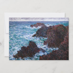 Carte De Remerciements Claude Monet - Les rochers de Belle-Île, côte sauv