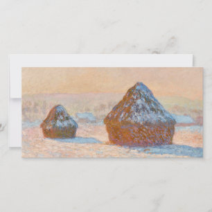 Carte De Remerciements Claude Monet - Piles à roues, Effet neige, Matin